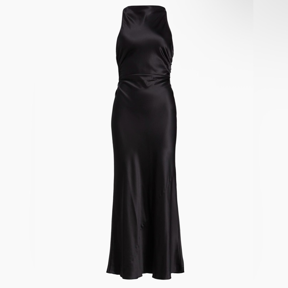 NEW Reformation Black Casette Silk Maxi Dress 6 - Picture 7 of 16